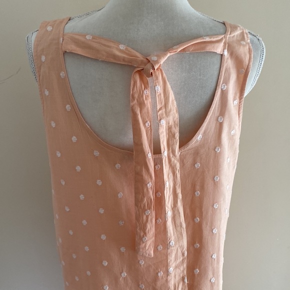 LOFT Peach Polka Dot Sun Dress with Bow - Picture 5 of 16
